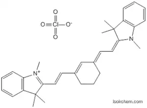 Molecular Structure of 140648-17-5 (3H-Indolium,2-[2-[3-[2-(1,3-dihydro-1,3,3-trimethyl-2H-indol-2-ylidene)ethylidene]-1-cyclohexen-1-yl]ethenyl]-1,3,3-trimethyl-, perchlorate)